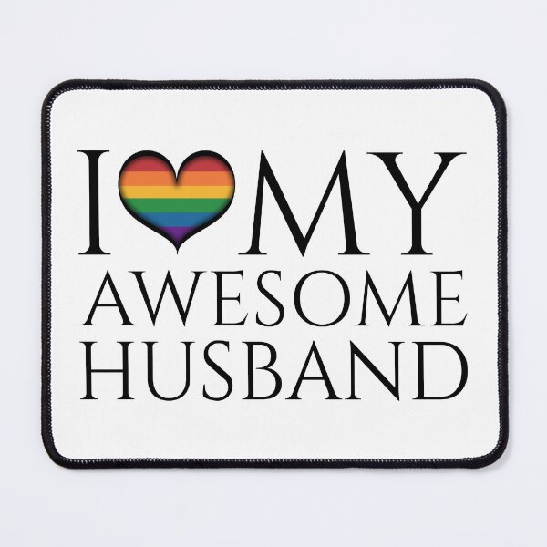 Item preview, I Love My Awesome Husband Gay Pride Typography designed and sold by LiveLoudGraphic.