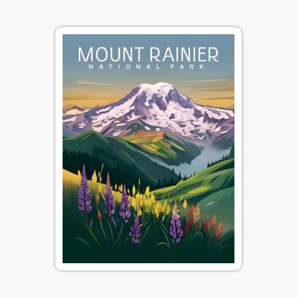 Vista previa del artículo con la obra «Parque Nacional Monte Rainier», diseñado y vendido por Mikycle.