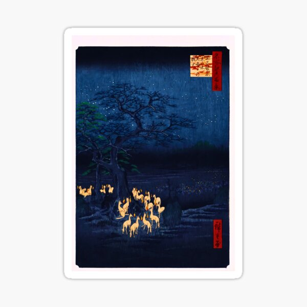 Item preview, Utagawa Hiroshige - Foxfires at the Changing Tree designed and sold by htanart.
