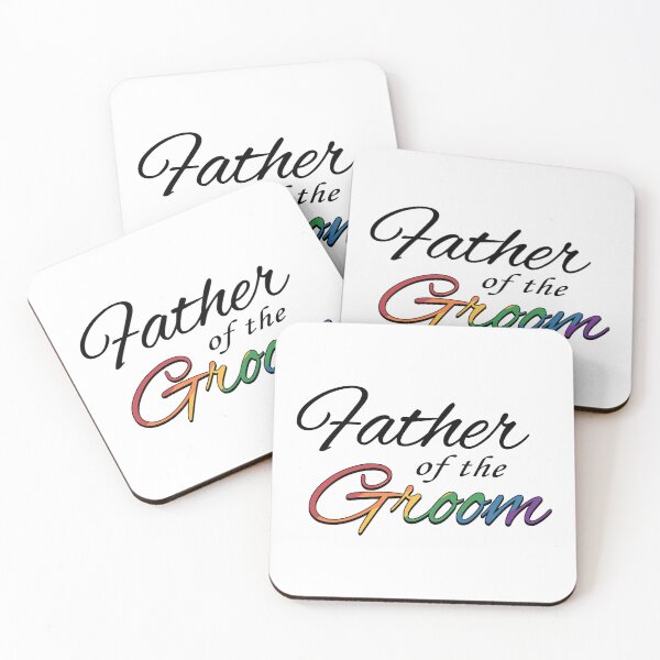 Item preview, Gay Pride Father of the Groom Typography in Rainbow Colors designed and sold by LiveLoudGraphic.