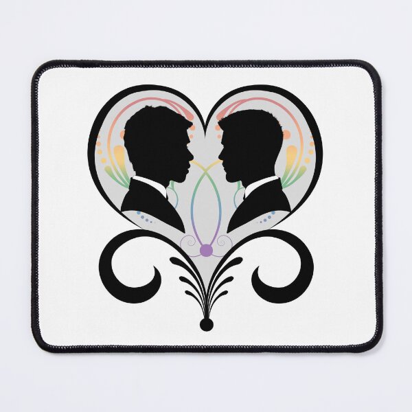 Item preview, Two Gay Pride Grooms Inside an Elegant Heart designed and sold by LiveLoudGraphic.