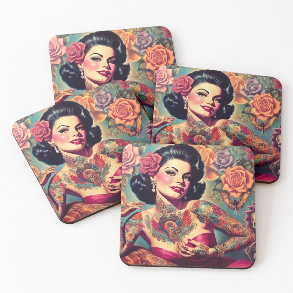 Item preview, Vintage Tattooed Woman Painting designed and sold by PulpVintage.