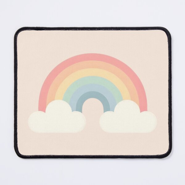 Item preview, Soft Pastel Rainbow with Clouds – Minimal Kawaii Wall Art designed and sold by 123Rainbow.