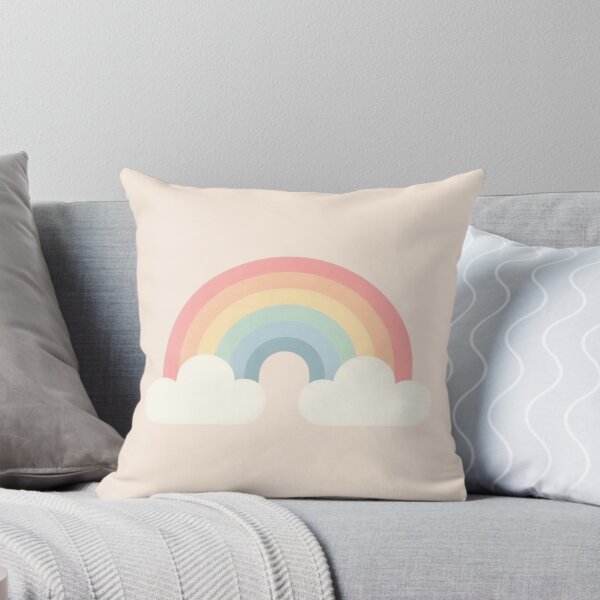 Item preview, Soft Pastel Rainbow with Clouds – Minimal Kawaii Wall Art designed and sold by 123Rainbow.