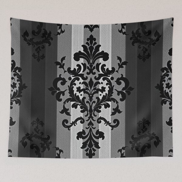 Item preview, Gray Striped Black Damask designed and sold by DesignsByPrnces.