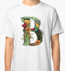 Flowery Illuminated Letter B Classic T-Shirt