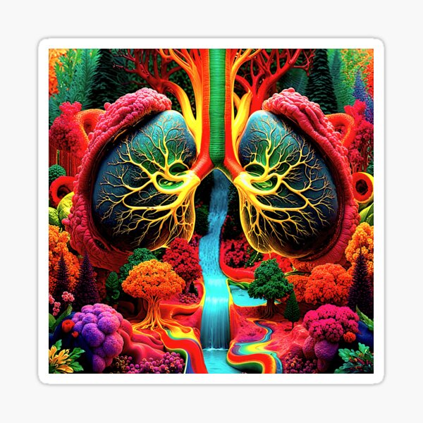 Pictoul Création poumons art Naturopathie Art Médical Sticker