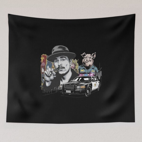 Item preview, Vintage Detective Artwork with Police Car and Street Art designed and sold by love3617.