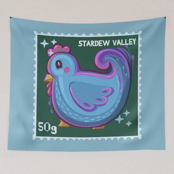 Item preview, Blue Hen / Chicken Chibi Stardew Valley Fanart Stamp designed and sold by Savi Singh.