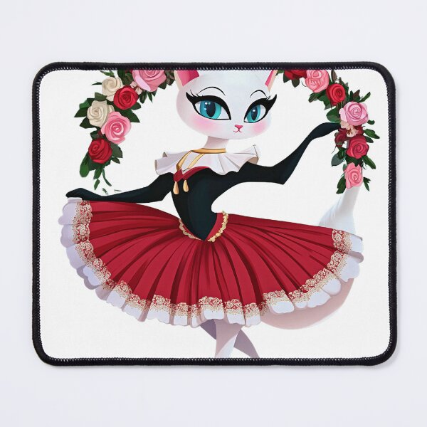 Artikelvorschau, Elegante Ballerina-Katze in einem Blumenwunderland. entworfen und verkauft von MirraStore.