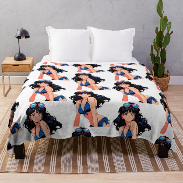 Item preview, BEAUTIFUL GIRL ON THE BEACH sticker poster with RETRO 80'S ANIME design. designed and sold by UrbanTRIP.