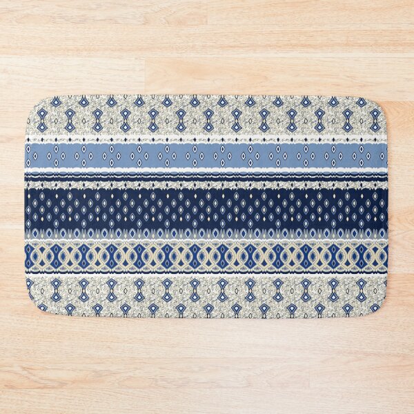 Item preview, Indigo Blue Lacey Folk Pattern  designed and sold by Sharon Schwalbe.