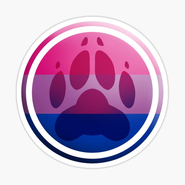 Aperçu de l'œuvre Empreinte de patte du drapeau bisexuel créée et vendue par JsStarvingArt.