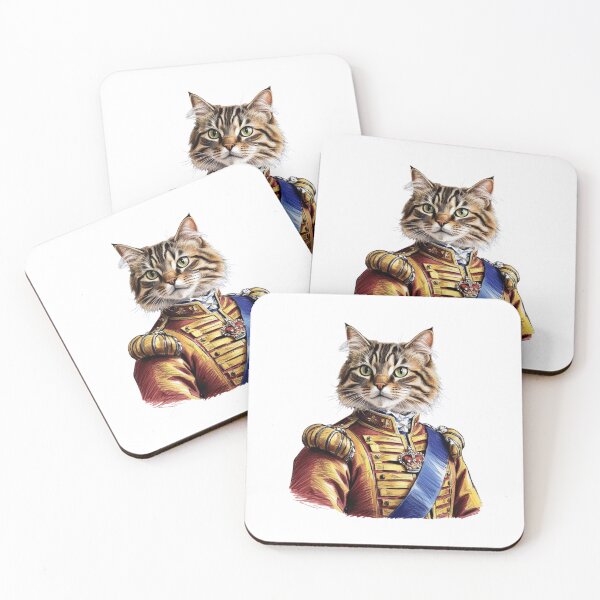 Item preview, Royal Cat Portrait T-Shirt – Regal Feline in Military Uniform | Funny Aristocat Tee designed and sold by paknapat.