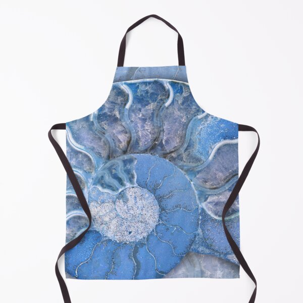 Item preview, Fossil Ammonite - cool blue tones - Ancient Nautilus Shell designed and sold by Nadya Neklioudova.