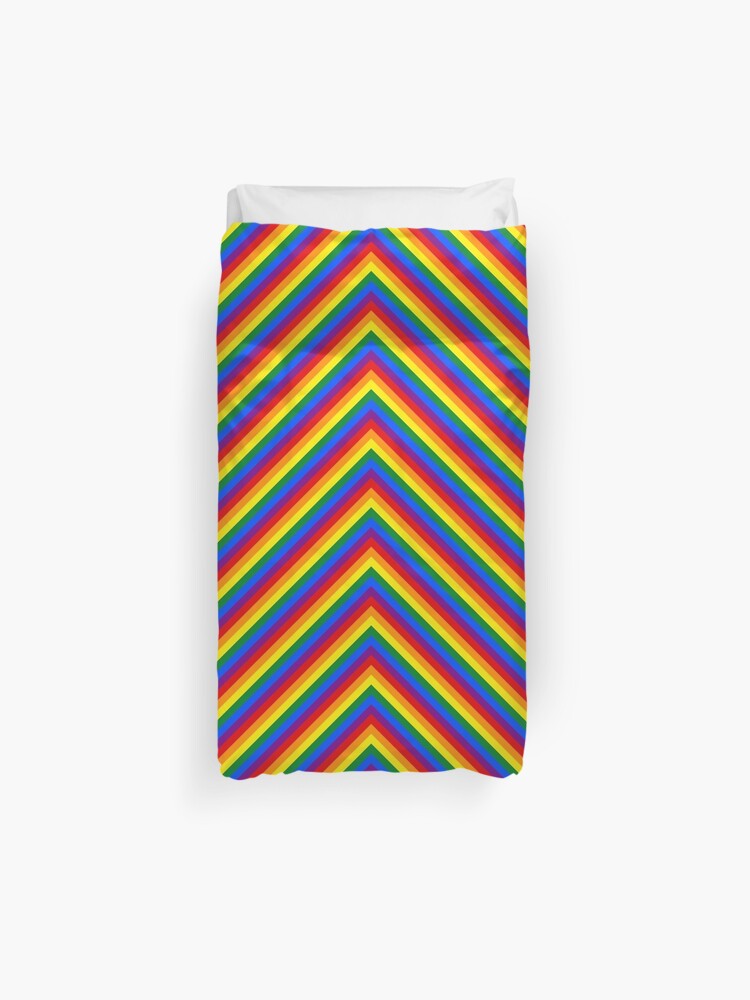 Gay Pride Flag Rainbow Chevron Stripe Duvet Cover By Podartist