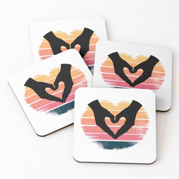 Item preview, Heart Hands Retro Sunset Aesthetic designed and sold by Taans-Creation.