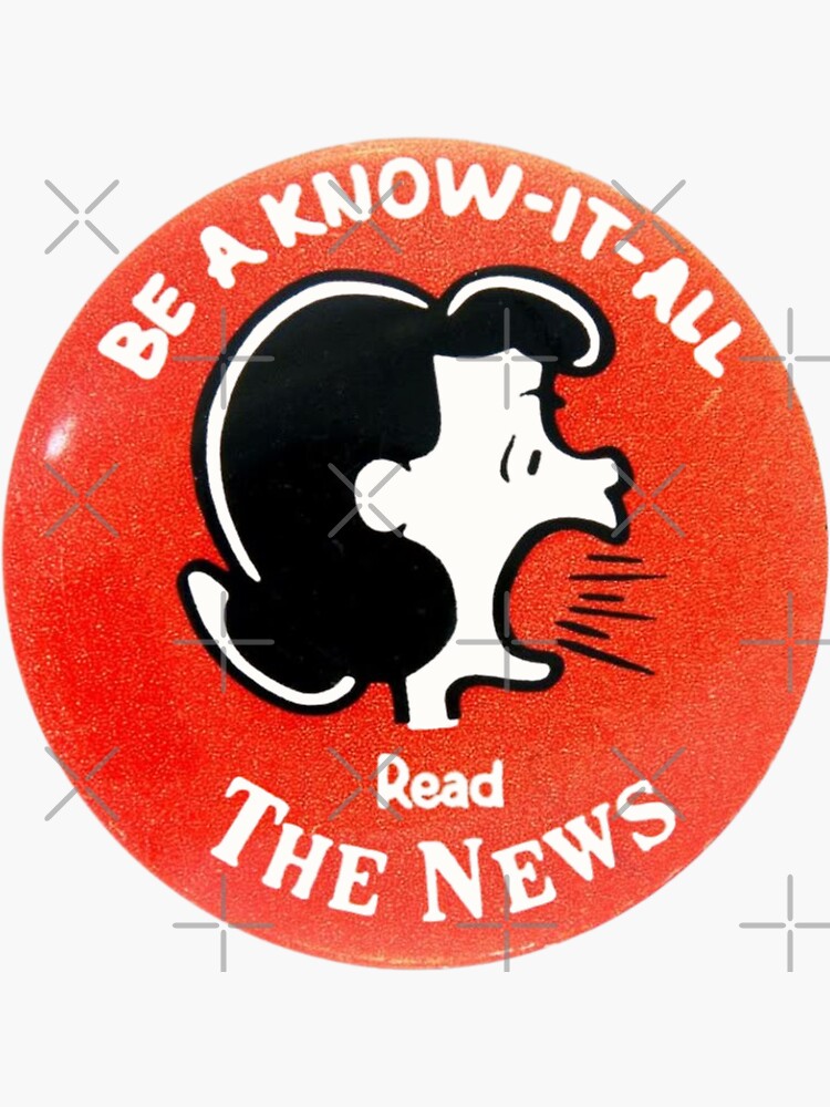 Thumbnail 3 of 3, Sticker, Lucy Van Pelt "Know It All" designed and sold by ArtByMalaya.