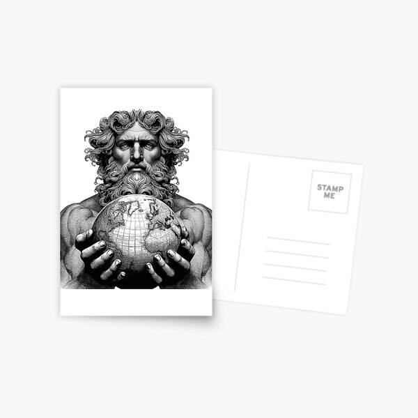 Item preview, Portrait of Atlas Holding the Earth designed and sold by NTGUILTY.