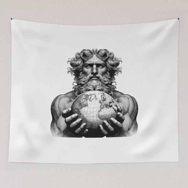 Item preview, Portrait of Atlas Holding the Earth designed and sold by NTGUILTY.