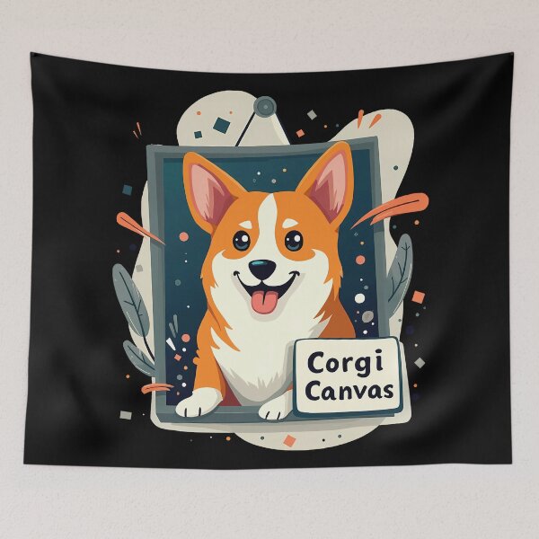 Item preview, Digital Art Curator Corgi – Corgi Canvas Contemporary Creativity designed and sold by zoughlal.