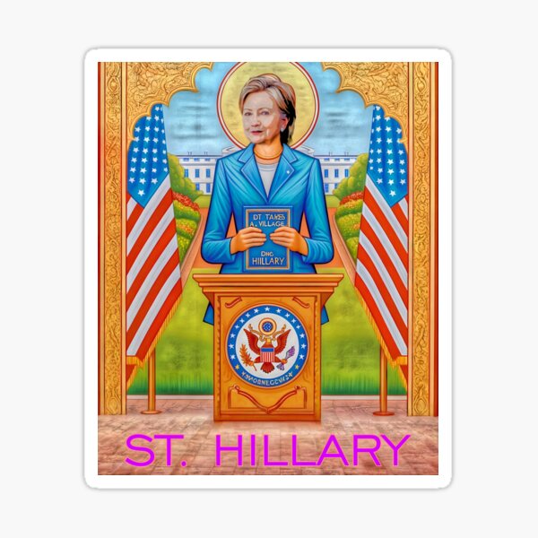 Vista previa del artículo con la obra «Santa Hillary Clinton», diseñado y vendido por CMooreWorx.