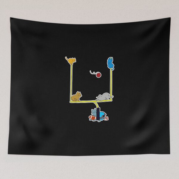 Item preview, Cats Playing American Football Goal Post designed and sold by GabrieSketcham.