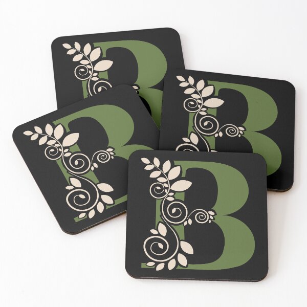 Item preview, Monograma floral – Letra B – Verde oliva y beige arena – (Personalizable) designed and sold by sabantha.