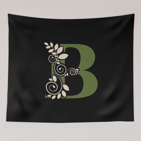 Item preview, Monograma floral – Letra B – Verde oliva y beige arena – (Personalizable) designed and sold by sabantha.