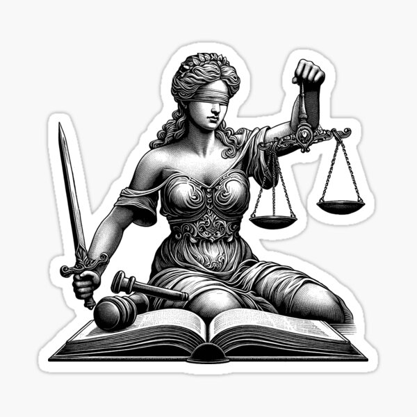 Portrait of Lady Justice Art Sticker