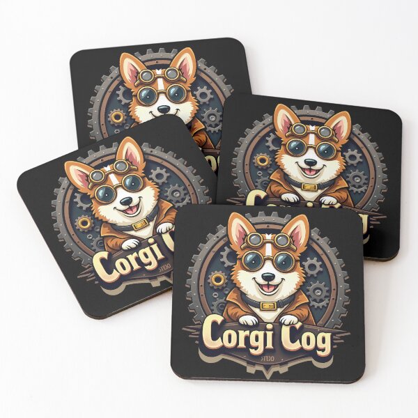 Item preview, Steampunk Inventor Corgi – Corgi Cog Retro-Futuristic Charm designed and sold by zoughlal.
