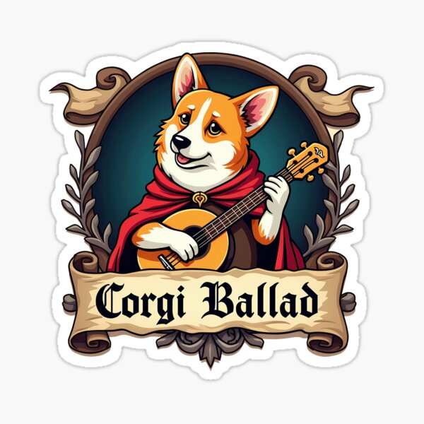 Artikel-Vorschau von Mittelalterlicher Troubadour Corgi – Corgi-Ballade – Lyrisches Geschichtenerzählen, designt und verkauft von zoughlal.