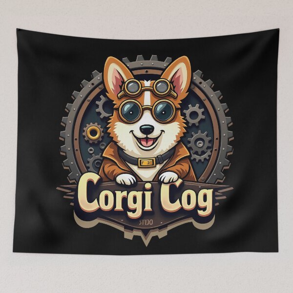 Item preview, Steampunk Inventor Corgi – Corgi Cog Retro-Futuristic Charm designed and sold by zoughlal.