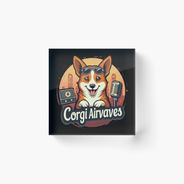 Item preview, Retro Radio Host Corgi – Corgi Airwaves Nostalgic Broadcast designed and sold by zoughlal.