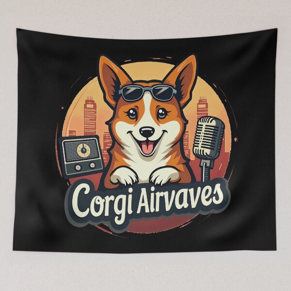 Item preview, Retro Radio Host Corgi – Corgi Airwaves Nostalgic Broadcast designed and sold by zoughlal.