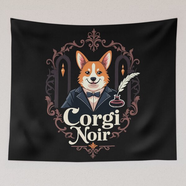 Item preview, Gothic Novelist Corgi – Corgi Noir Dark Literary Allure designed and sold by zoughlal.