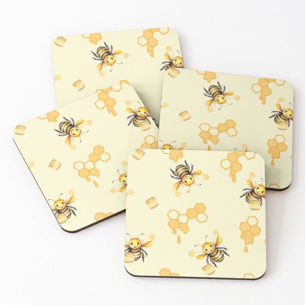 Item preview, Bumble Bee Honey Comb on Yellow designed and sold by Laura DeCamp.