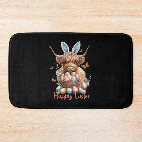 Item preview, Highland Cow with Easter Bunny Ears – Cute Spring Holiday Design designed and sold by Canvas-Dreamer.