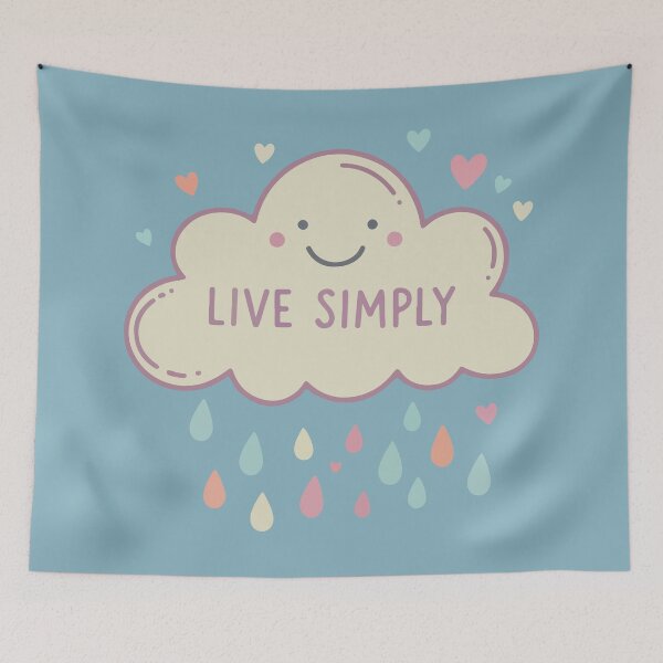 Item preview, A Gentle Reminder to Live Simply: A Cloud of Pastel Dreams and Heartfelt Rain. designed and sold by Space Hyenas.