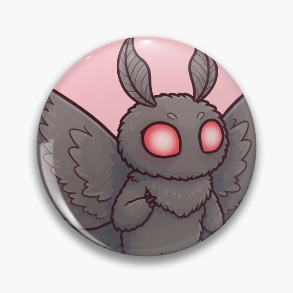 Item preview, Chibi Mothman Illustration with Glowing Red Eyes - Cute and Spooky Cryptid Design for Digital Download and Sticker Art designed and sold by Space Hyenas.