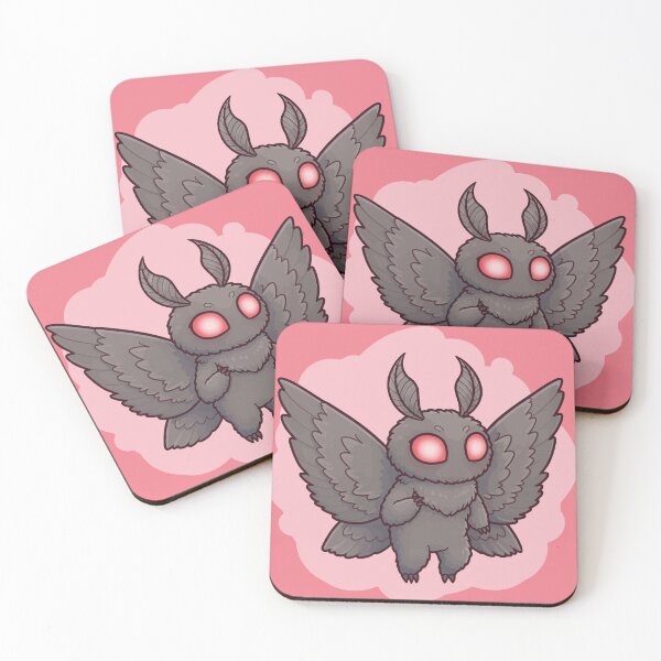 Item preview, Chibi Mothman Illustration with Glowing Red Eyes - Cute and Spooky Cryptid Design for Digital Download and Sticker Art designed and sold by Space Hyenas.