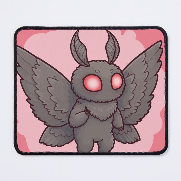 Item preview, Chibi Mothman Illustration with Glowing Red Eyes - Cute and Spooky Cryptid Design for Digital Download and Sticker Art designed and sold by Space Hyenas.