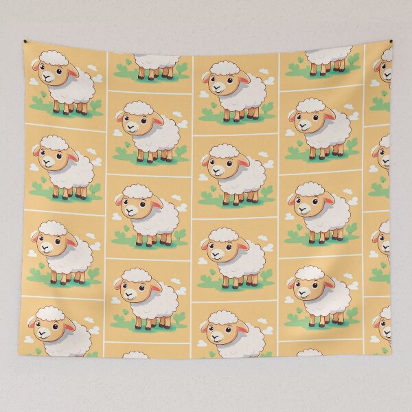 Item preview, little white sheep in the green pasture designed and sold by marvinins.