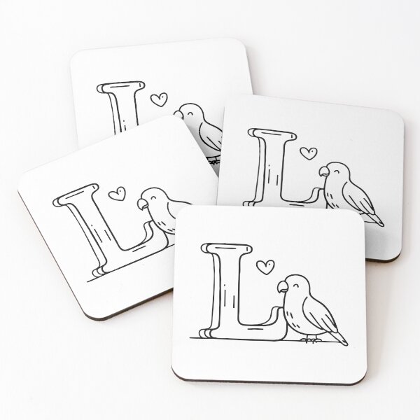 Item preview, An Illustration of Lovebird beside letter L designed and sold by rasagamastore.