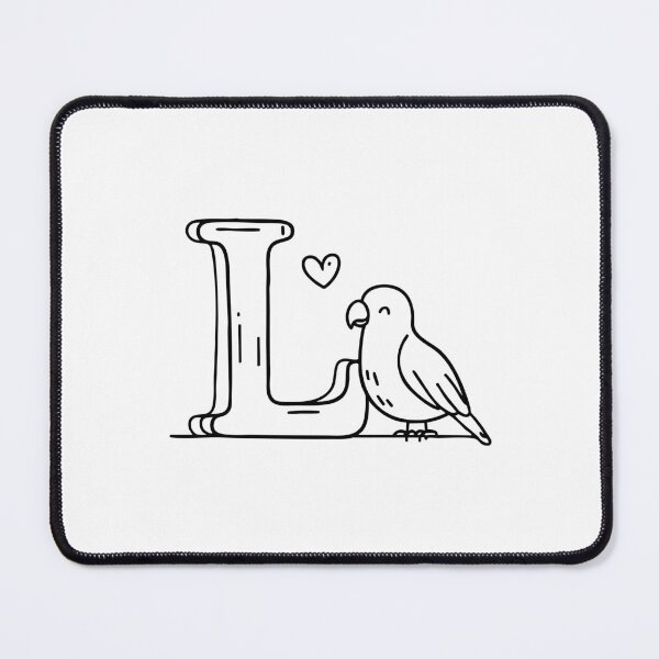 Item preview, An Illustration of Lovebird beside letter L designed and sold by rasagamastore.