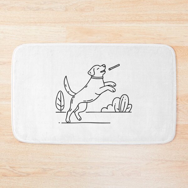 Item preview, Labrador jumping excitedly to catch a stick in mid-air in the park designed and sold by rasagamastore.