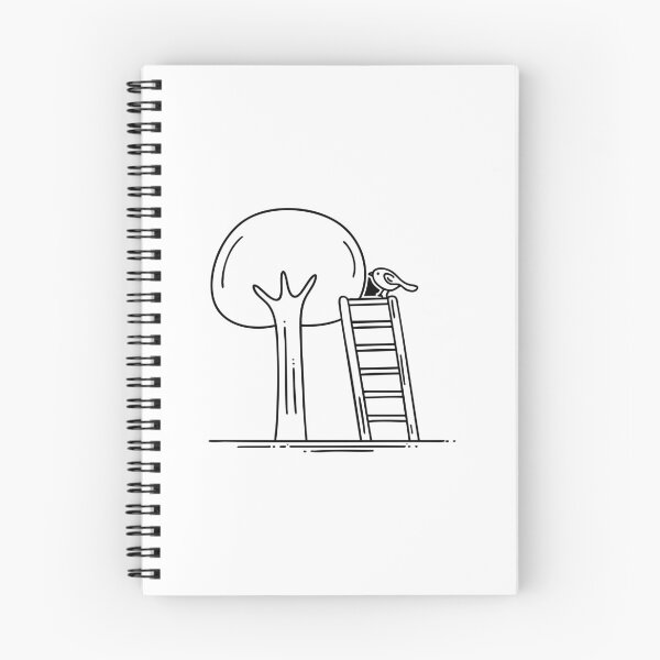 Item preview, Wooden ladder leaning against a tree with a small bird perched on one of its steps designed and sold by rasagamastore.