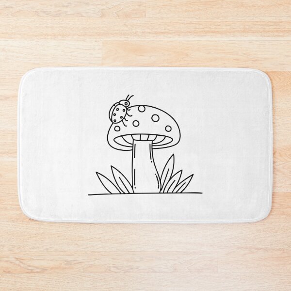 Item preview, Ladybug perched on a mushroom in a forest setting designed and sold by rasagamastore.