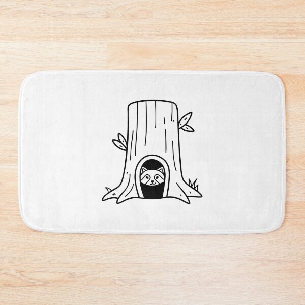 Item preview, Hidden raccoon lair inside a tree trunk, with peeking eyes from the darkness designed and sold by rasagamastore.