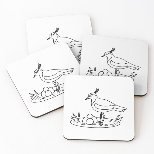 Item preview, Lapwing bird sitting on its eggs in a shallow nest on an open field designed and sold by rasagamastore.